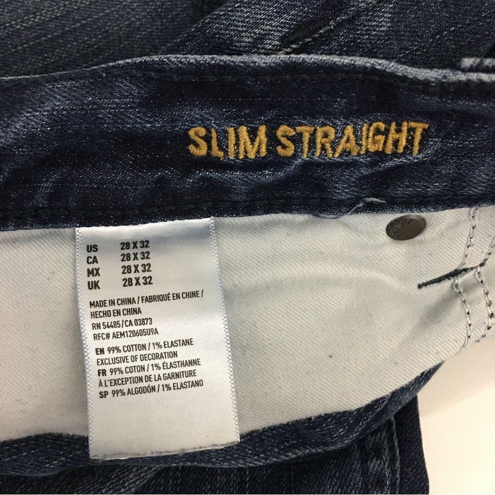 American Eagle Core Flex Dark Wash Slim Straight Jeans Size 28 - Picture 9 of 12